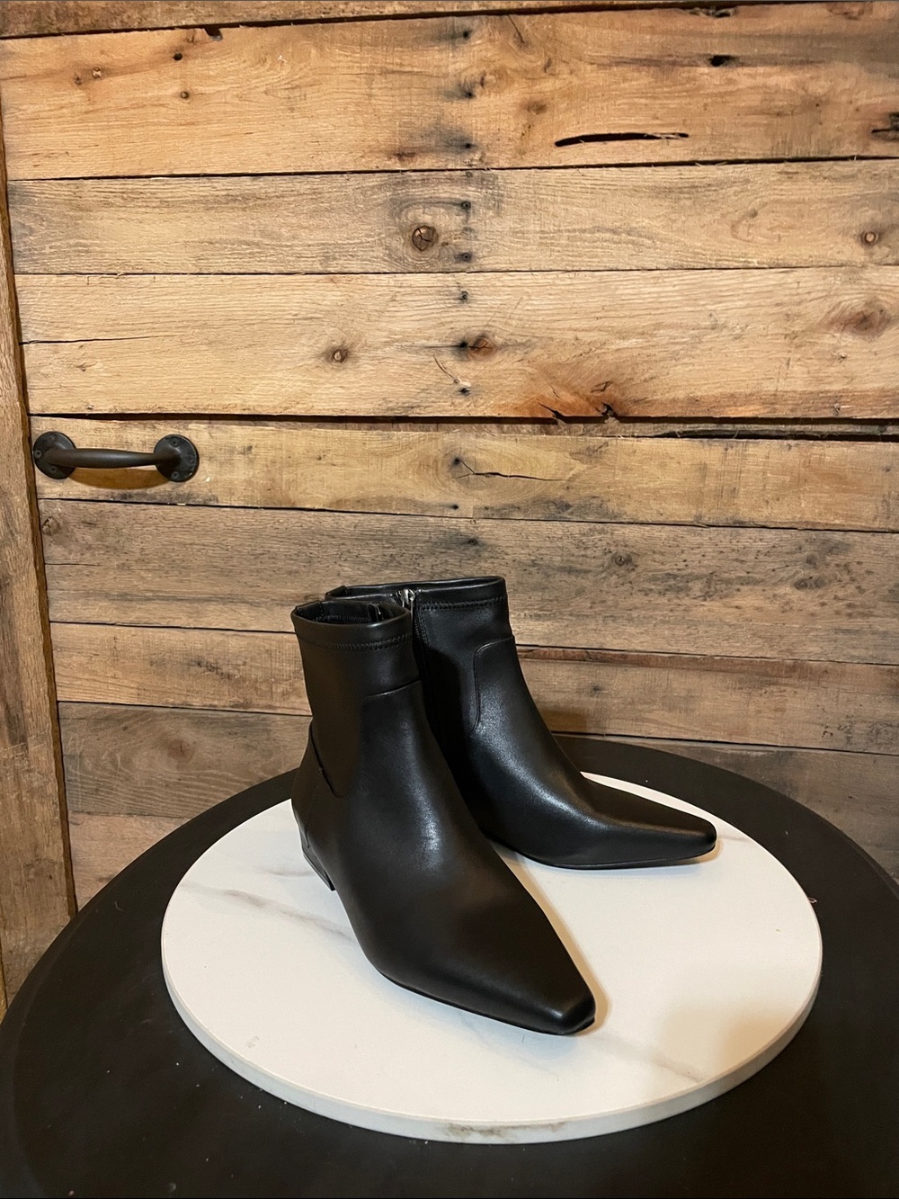 Jason Wu Black Pointed-Toe Ankle Booties